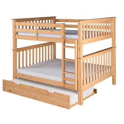 Twin Over Twin Bunk Bed with Trundle I3652