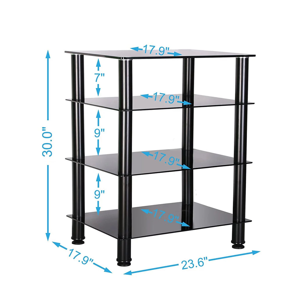 4-tier Glass Media TV Stand E762956