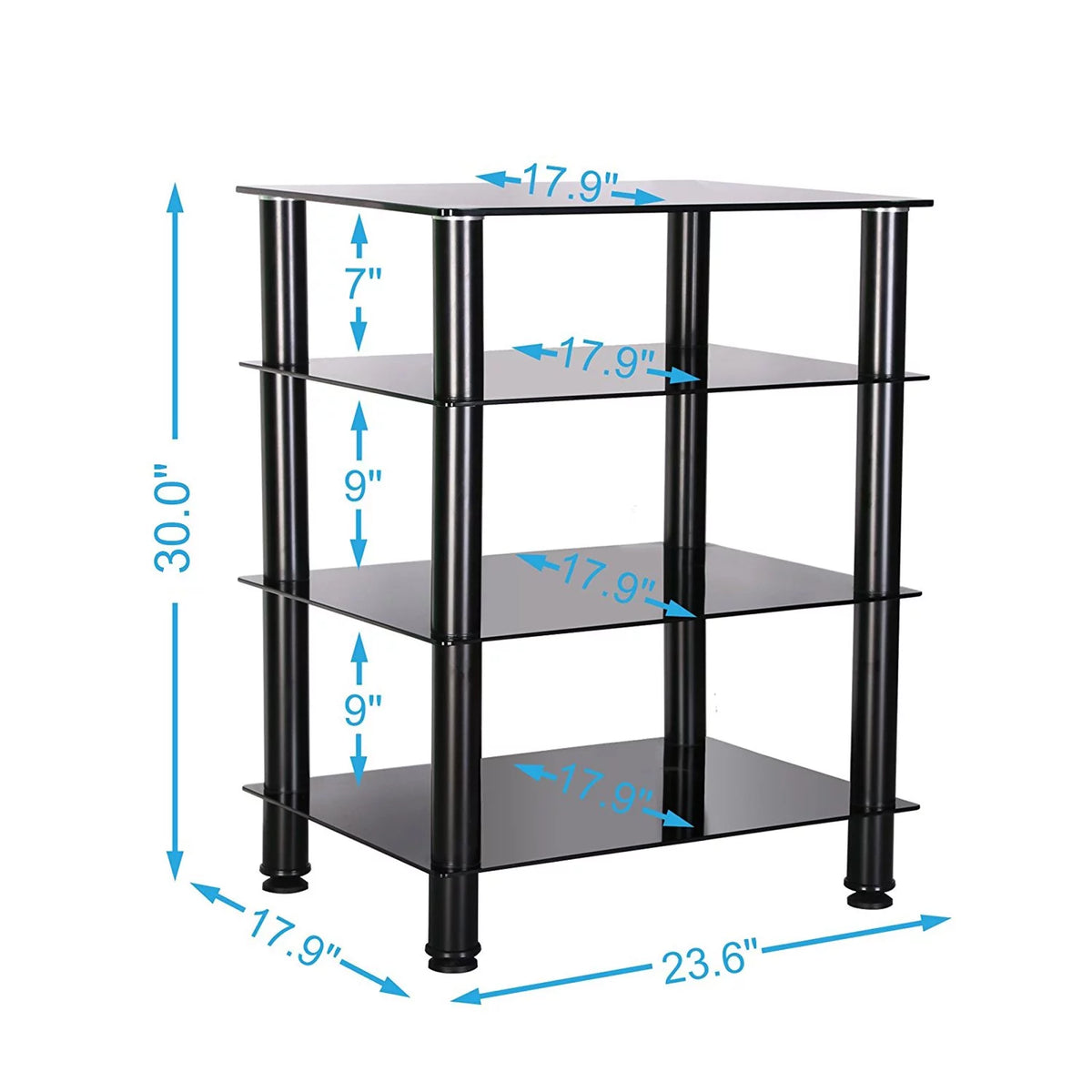 4-tier Glass Media TV Stand E762956