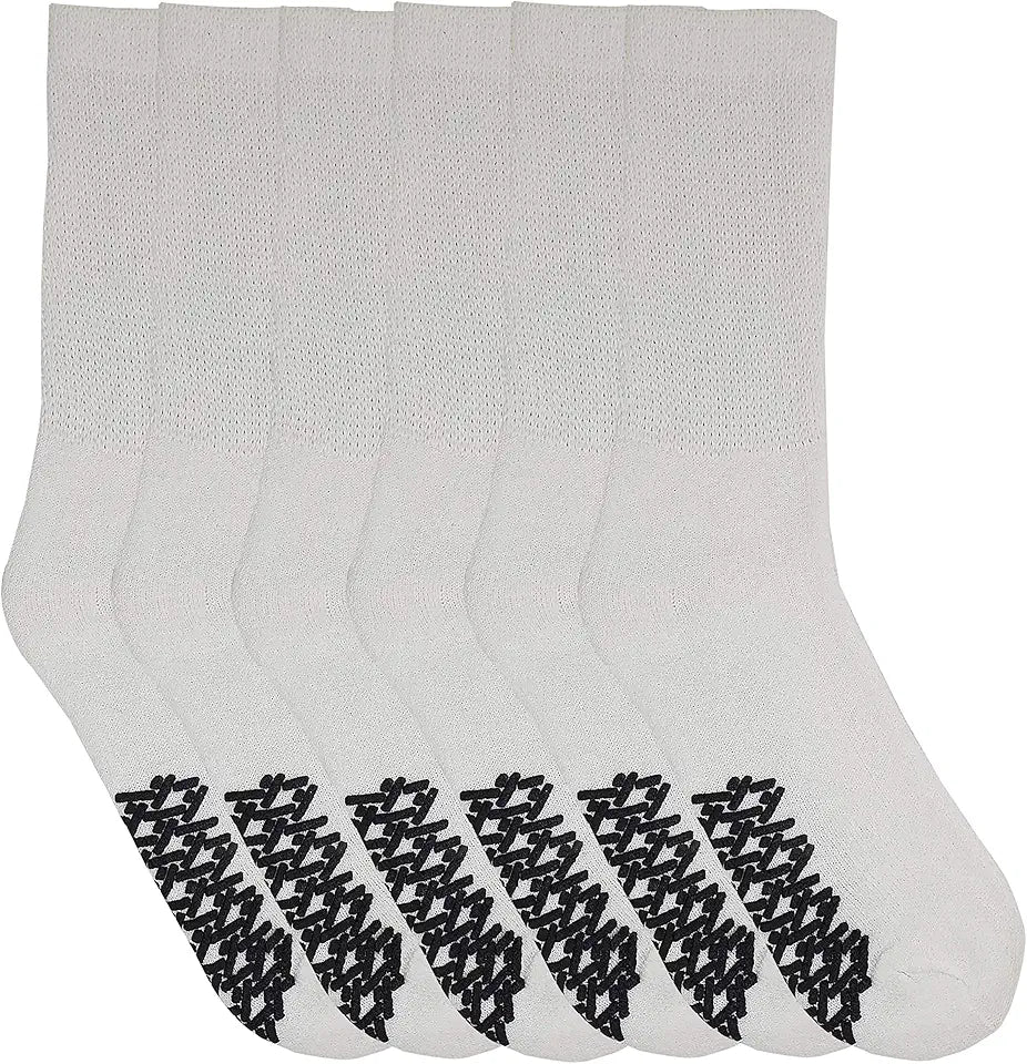 Diabetic Socks with Grip Non Binding Top Anti Skid Cotton Pack of 6 Y965907