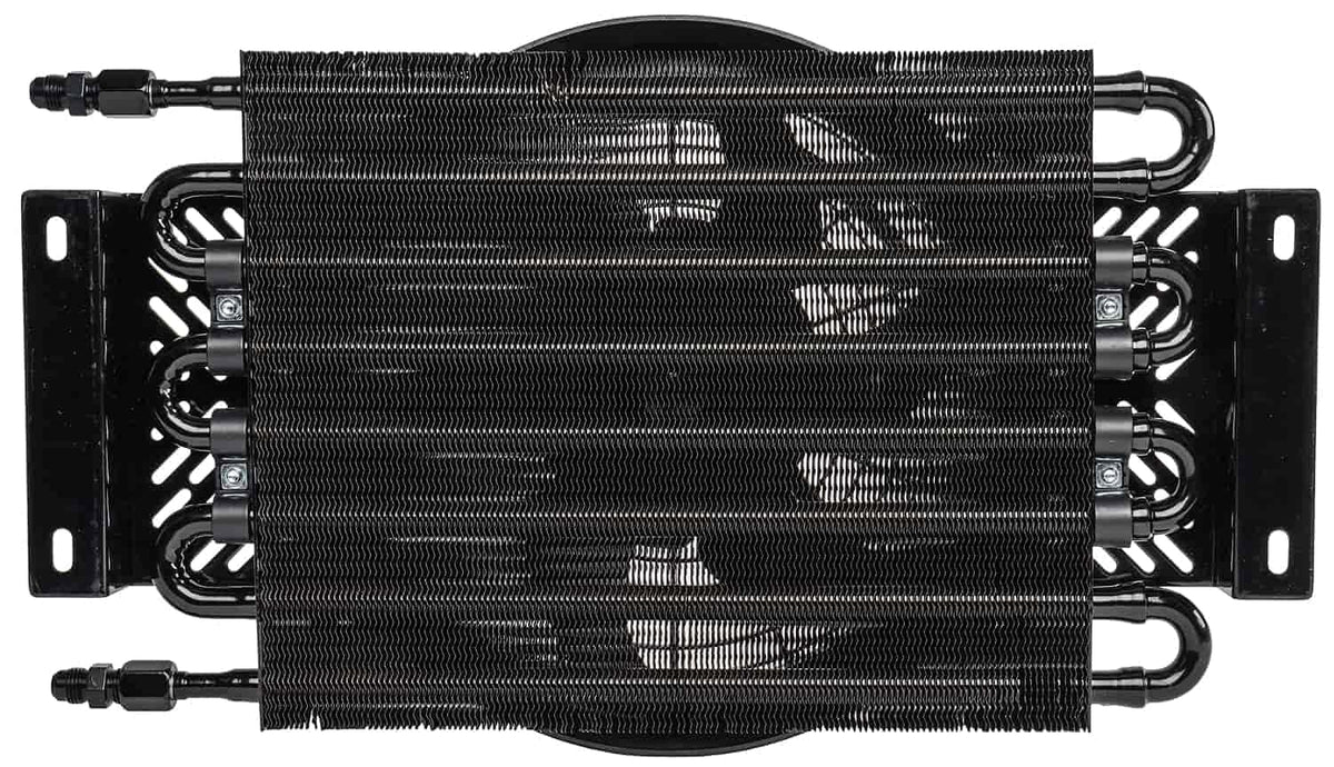 Transmission Oil Cooler with Dual Push/Pull Cooler Fan, 11” Diameter, 6 an Connections F1689