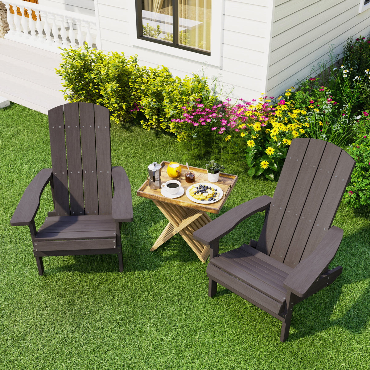 2 Pcs Weather Resistant HIPS Adirondack Chair E926282