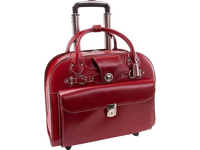Red Wheeled Laptop Briefcase Q380