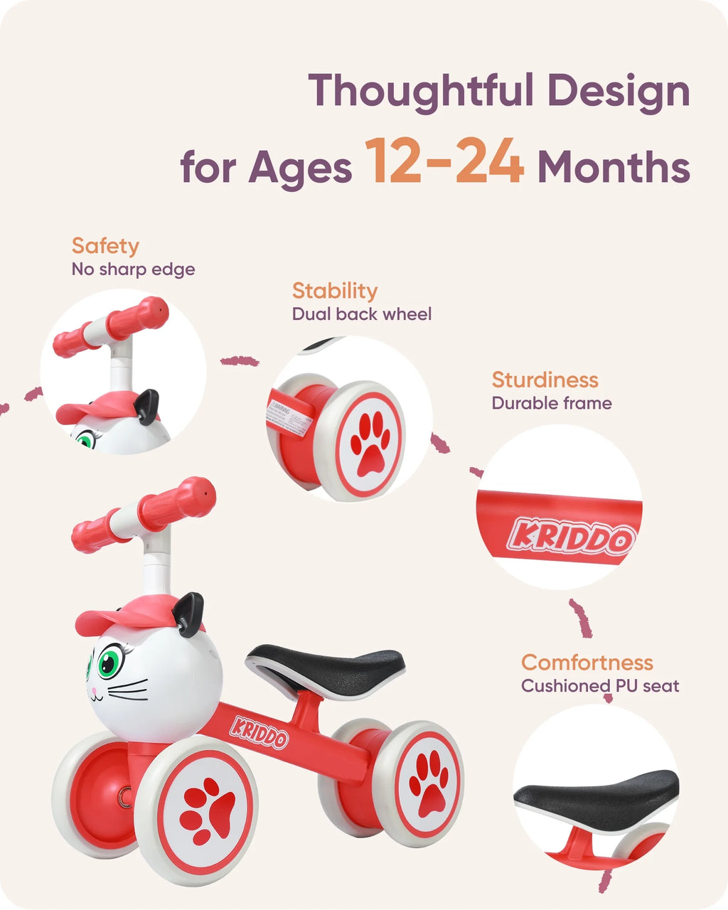Baby Balance Bike for 1-2 Year Old C1917
