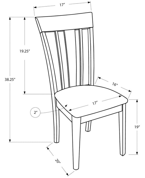 2pcs Cappuccino Dining Chair Y304