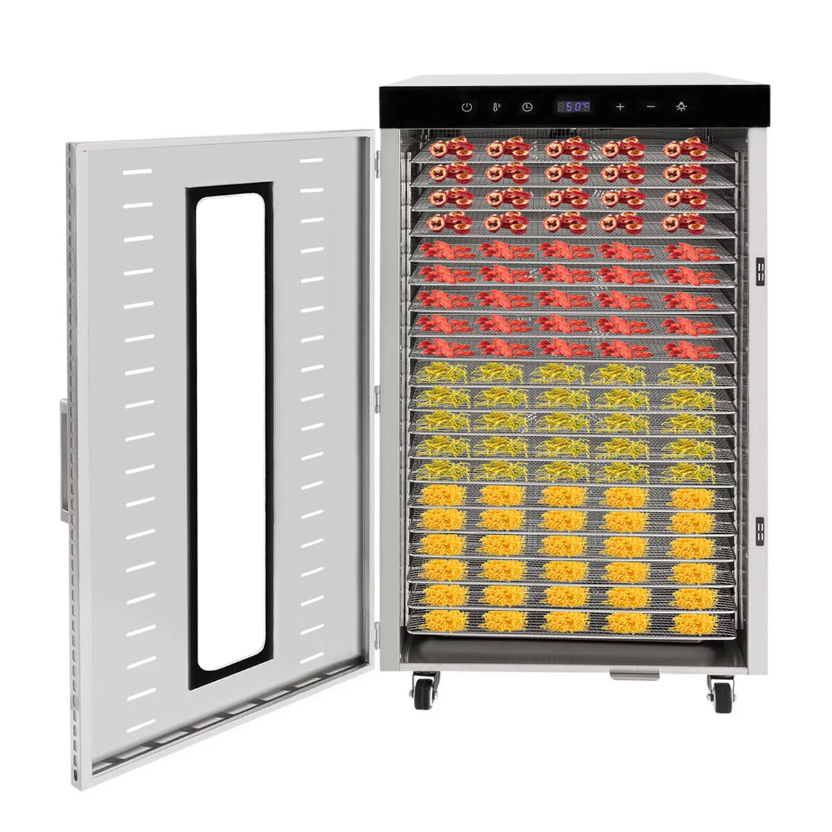 1700W Multi-Tier Electric Food Dehydrator with 20 Stainless Steel Trays T450