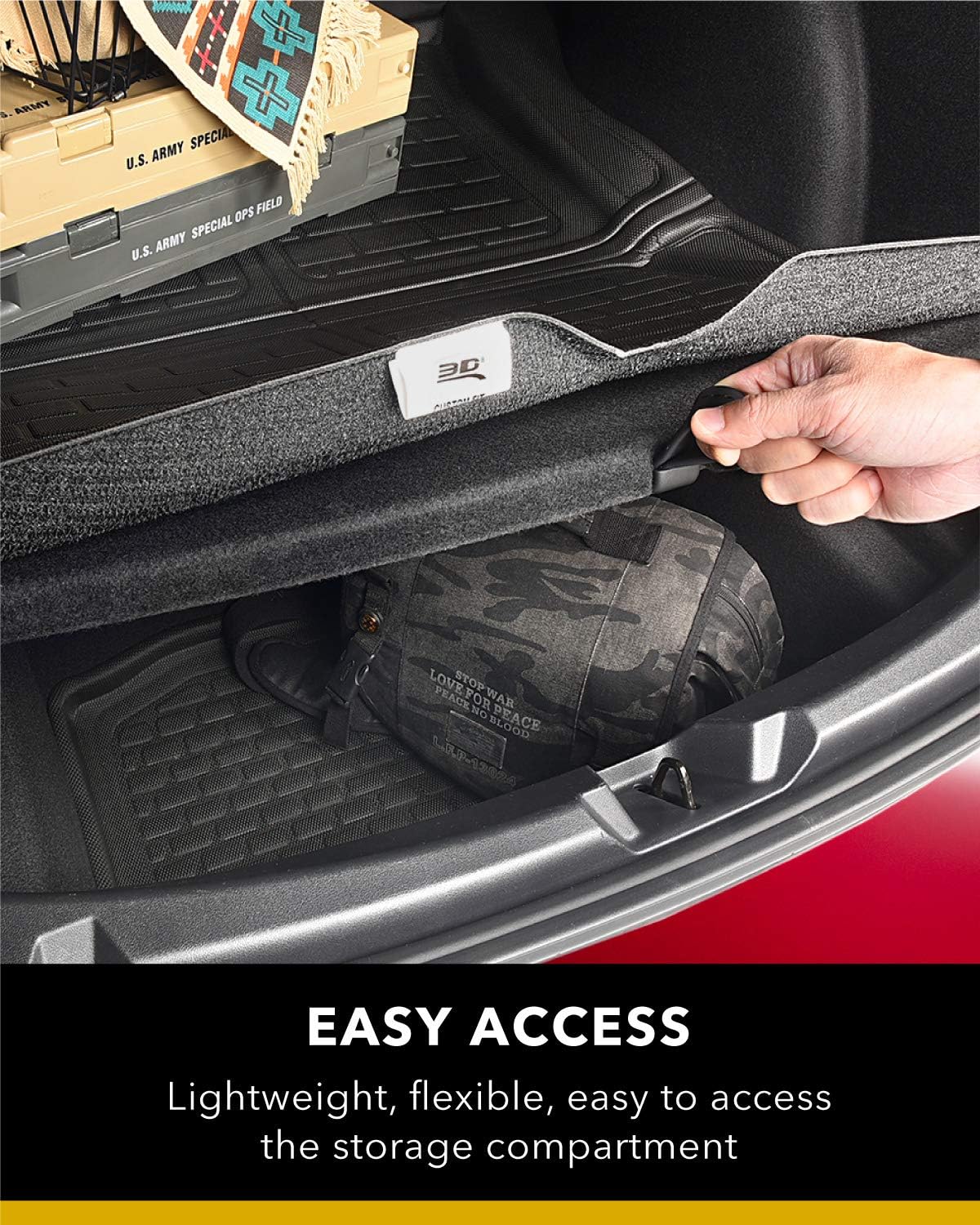 All-Weather Floor Mats Car Floor Liners 1st & 2nd Row Black P579497