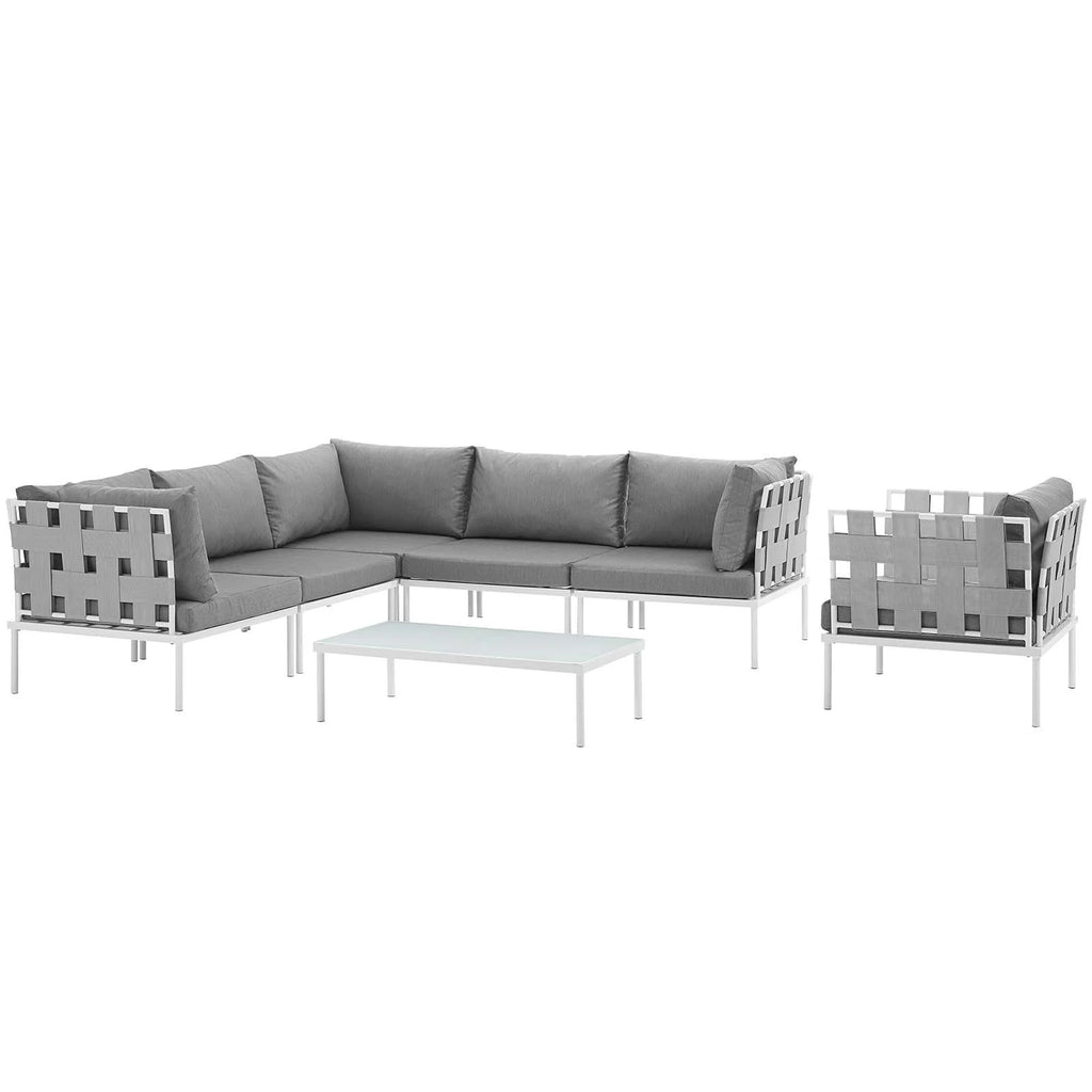 7 Piece Outdoor Patio Aluminum Sectional Sofa Set R13119