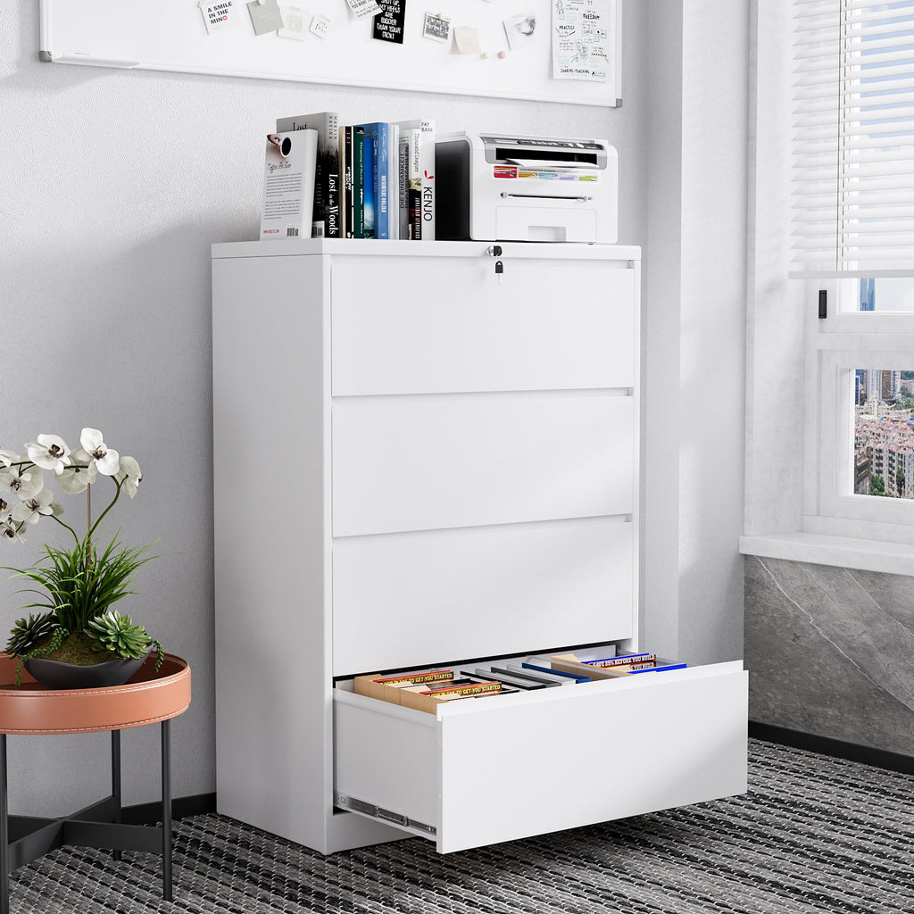 4 Drawer Metal File Cabinet with Lock F466