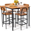 5-Piece Counter Height Dining Table Set with 4 Bar Stools B5020