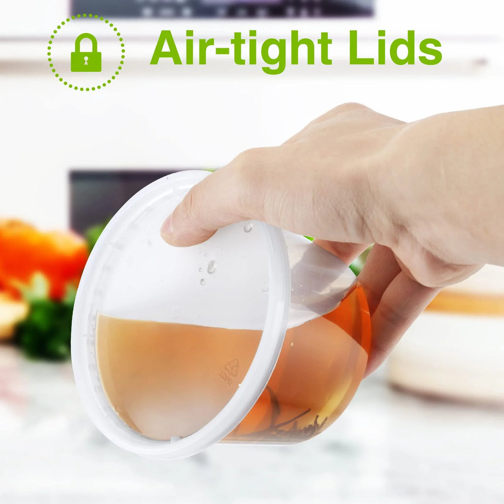32oz 50 Set Plastic Food Storage Containers with Airtight Lids X3022