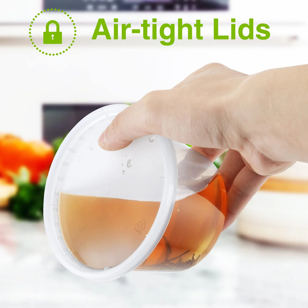 32oz 50 Set Plastic Food Storage Containers with Airtight Lids X3022