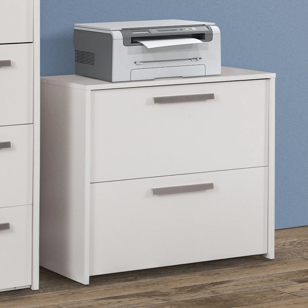White 2-Drawer Engineered Wood File Cabinet R72296