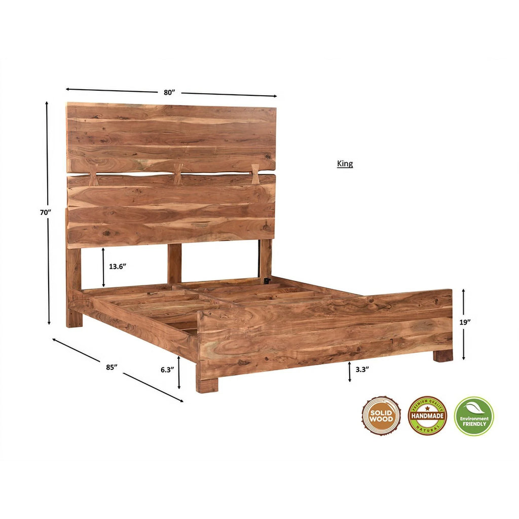 Solid Wood 3-piece King Bedroom Set in Brown N945