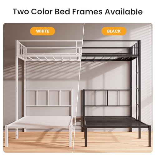 Black Metal Triple Bunk Bed with Guardrails and Ladder A244734