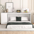 White Queen Size Murphy Bed with Storage Drawers P35869