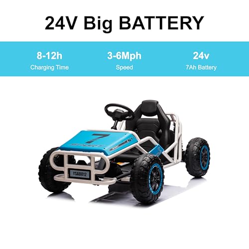 Blue Electric Go Kart with Metal Frame H21094
