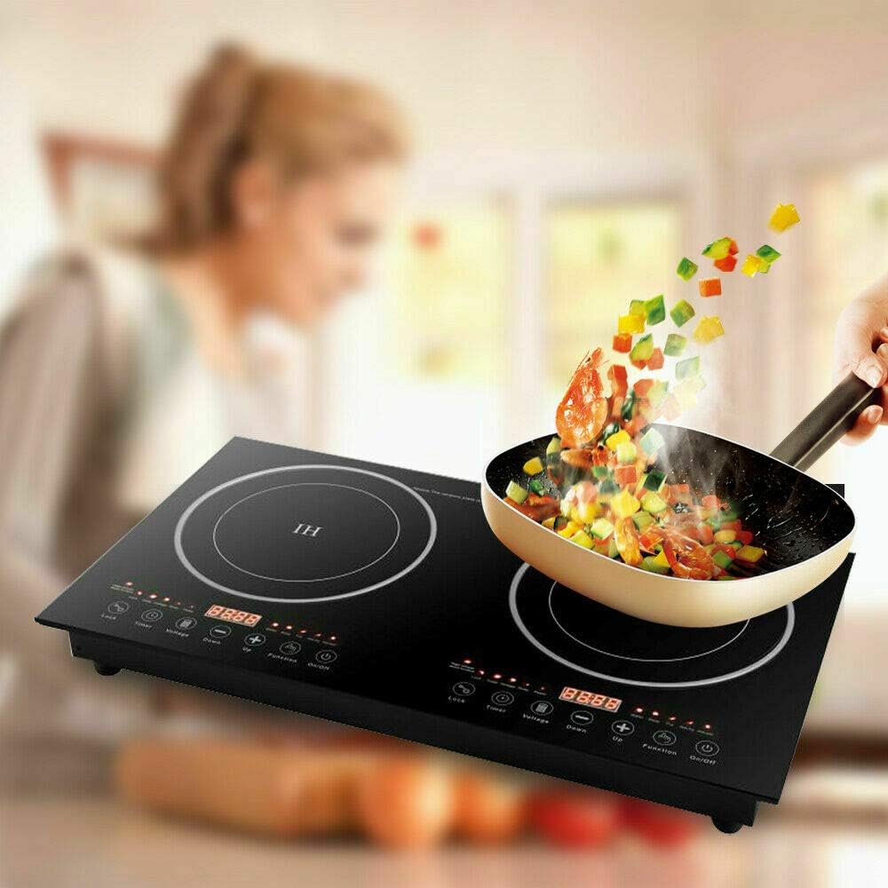 Dual Induction Cooktop 2400W Portable Electric Stove Burner Hot Plate R94030