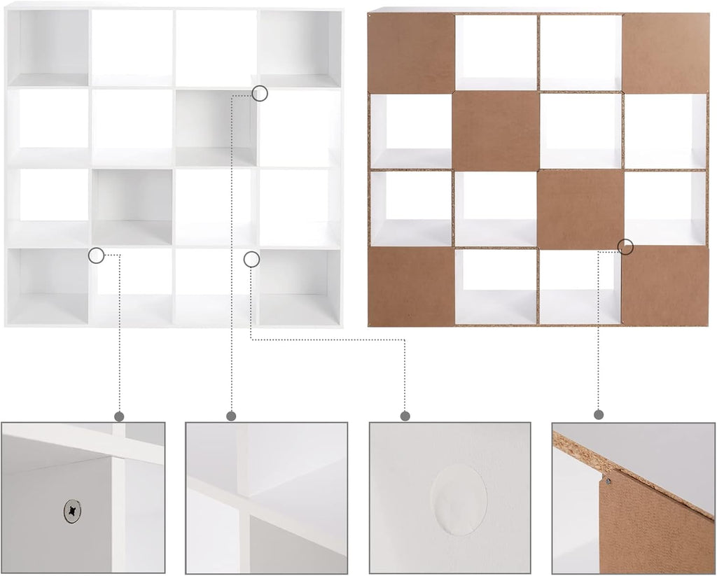White 9-Cube Wooden Storage Organizer B2874