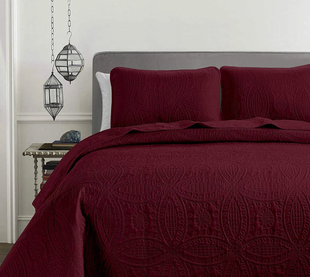 3-Piece Oversized Bedspread Coverlet Set F1743