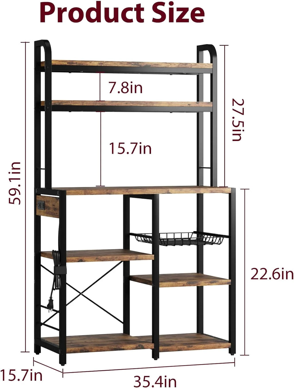 6-Tier Kitchen Rack with Hutch Q5544