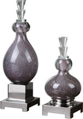 Purple Glass Bottles, Set of 2 Q750215