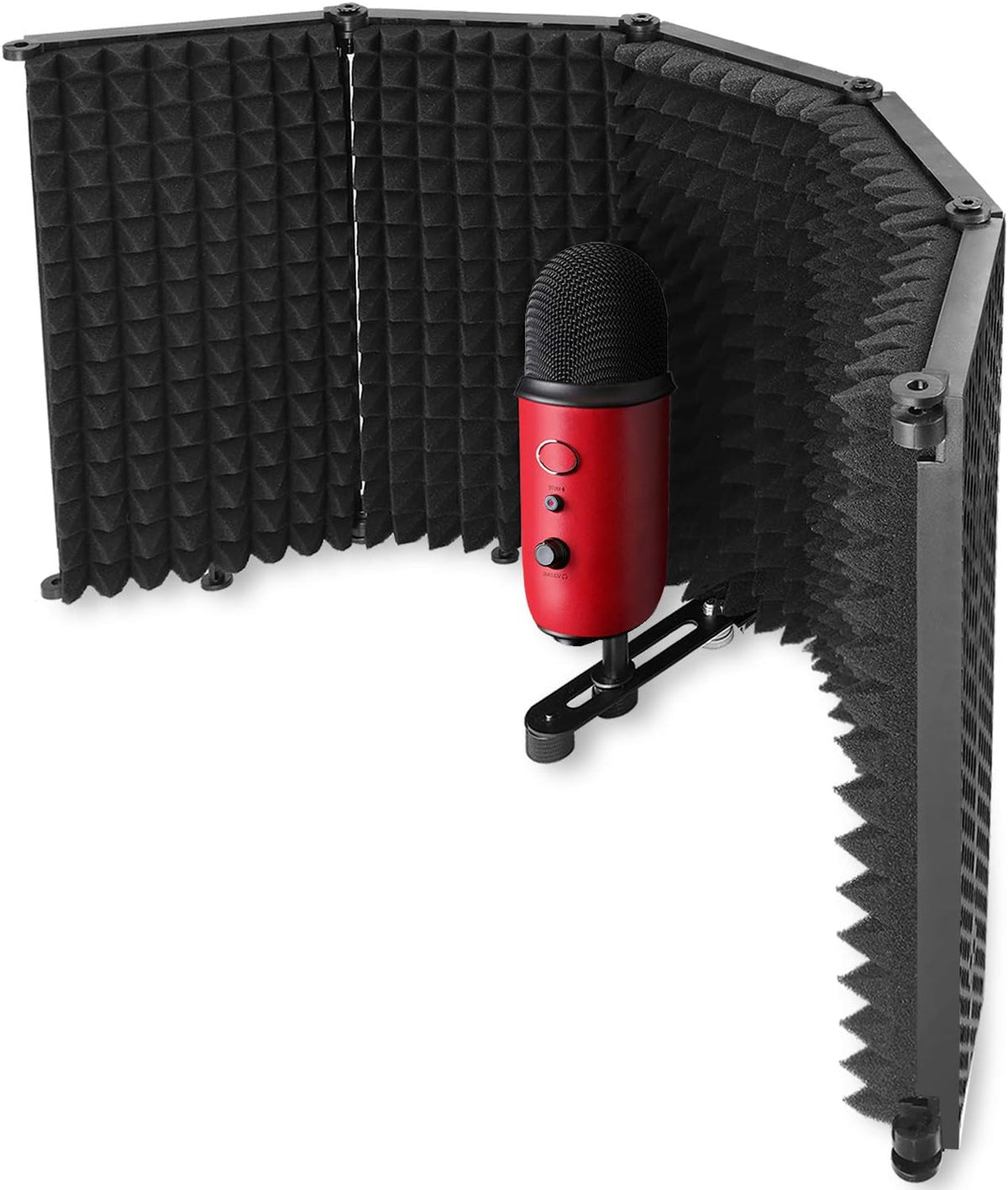 5 Panels Portable Microphone Reflection Filter with Absorbing Foam T8931