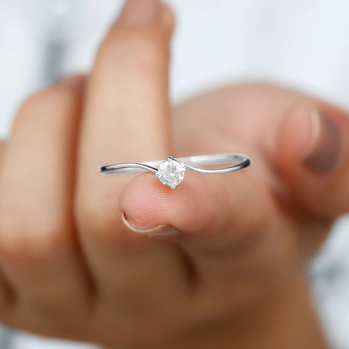 925 Sterling Silver Solitaire Ring C86803