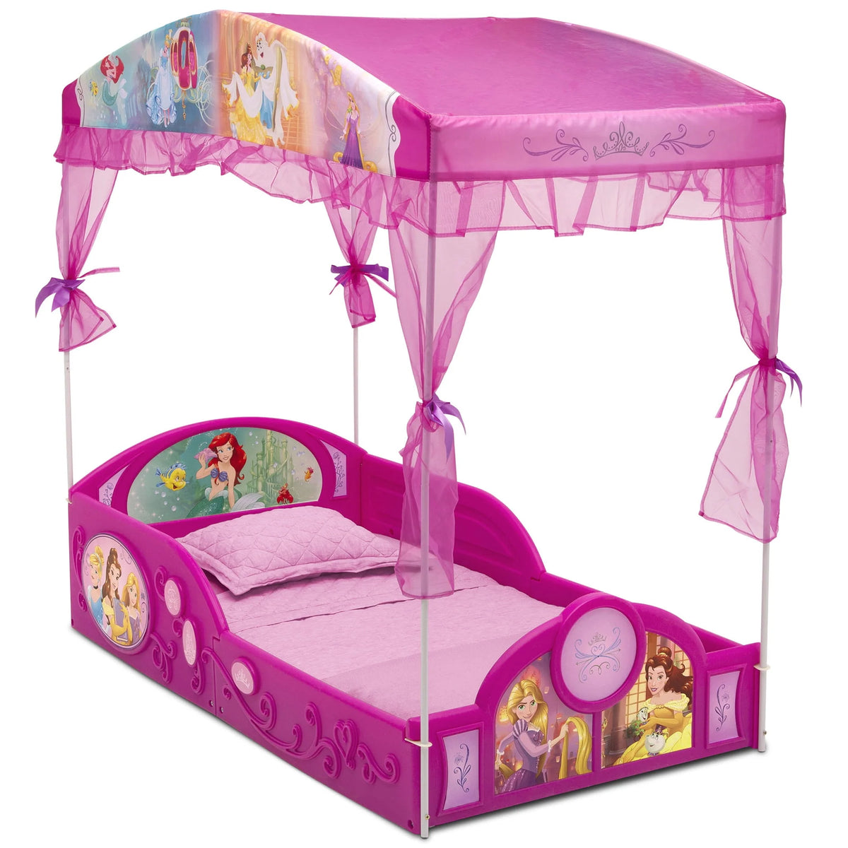 Pink Kids Plastic Storage Toddler Bed O82842