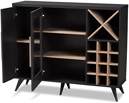Dark Grey Oak Wine Cabinet Y557