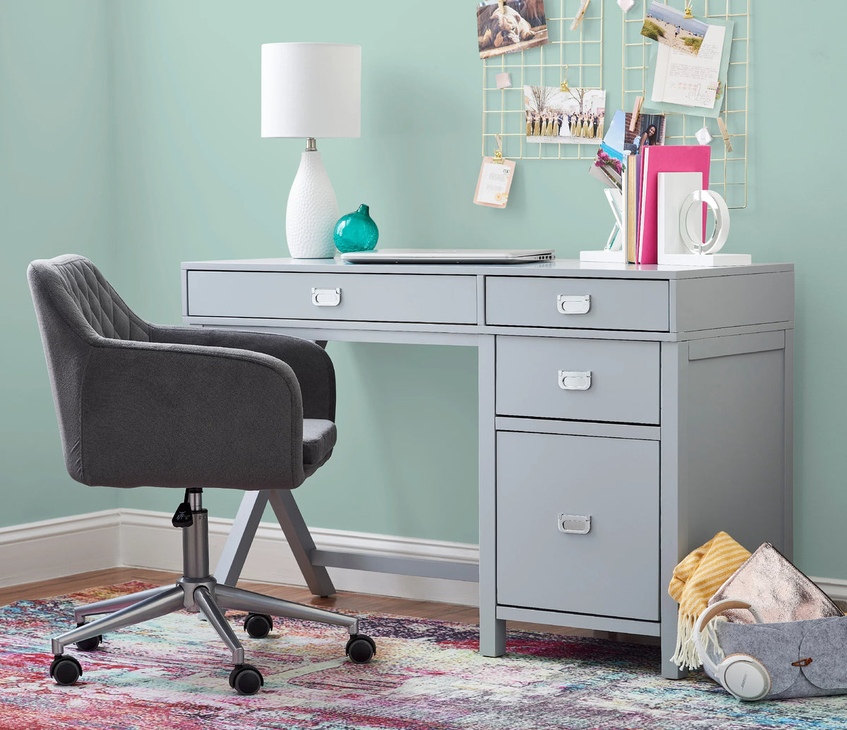 4 Drawer Desk with Side Storage Y162