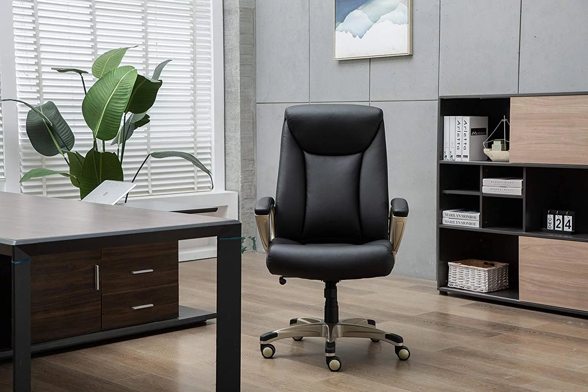 Black Bonded Leather Big & Tall Executive Office Chair M7852
