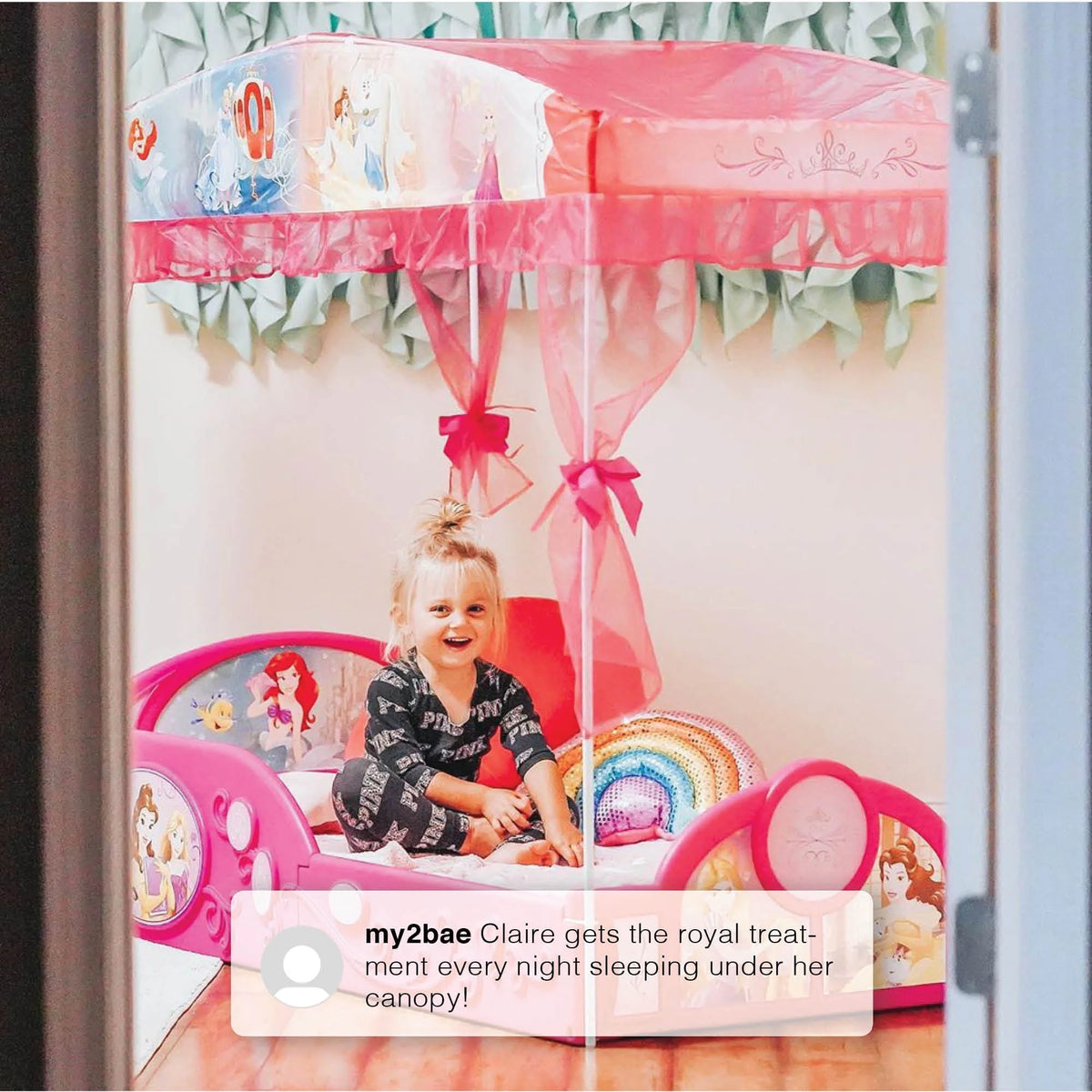 Pink Kids Plastic Storage Toddler Bed O82842