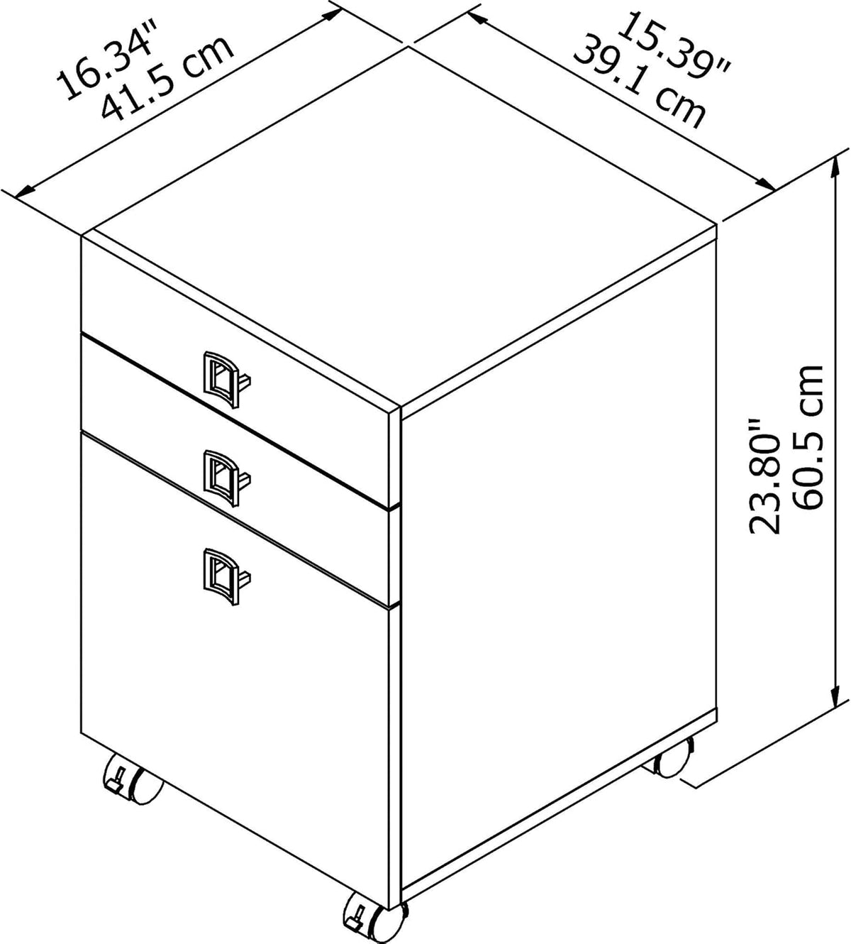 Gray Sand 3 Drawer Mobile File Cabinet K74874