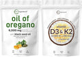 Oil of Oregano 6,000mg & Vitamin D3 10,000iu + K2 200mcg Softgels 2 Pack H807