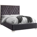 Grey Velvet King Bed P9841