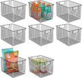 Metal Wire Storage Bin Baskets with Handles 8 Pack Black S9327