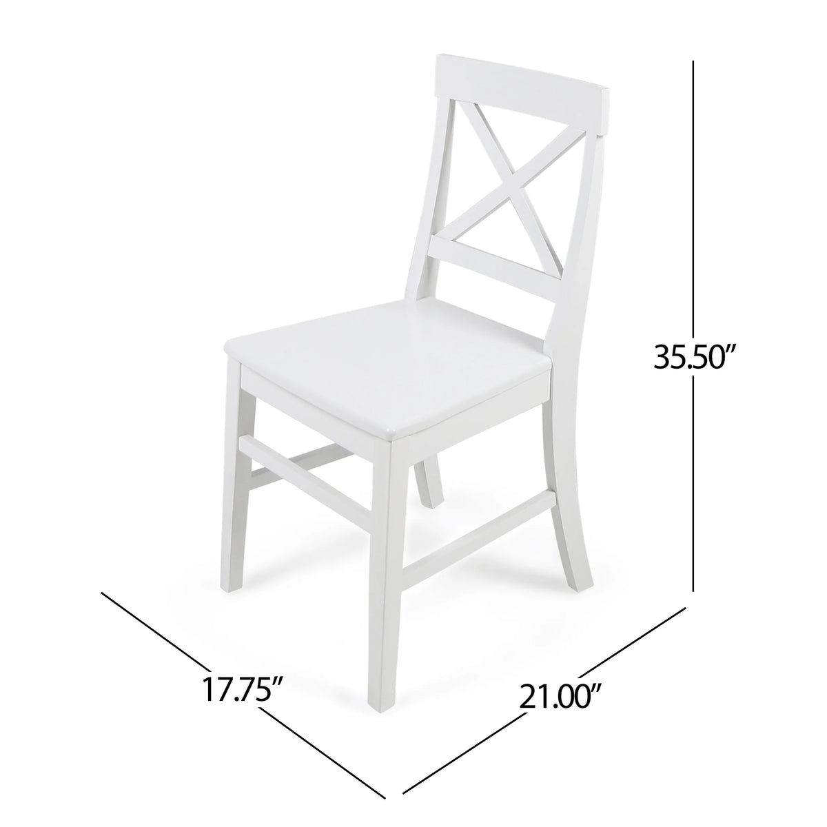 White Acacia Wood Dining Chairs Set of 2 S78864