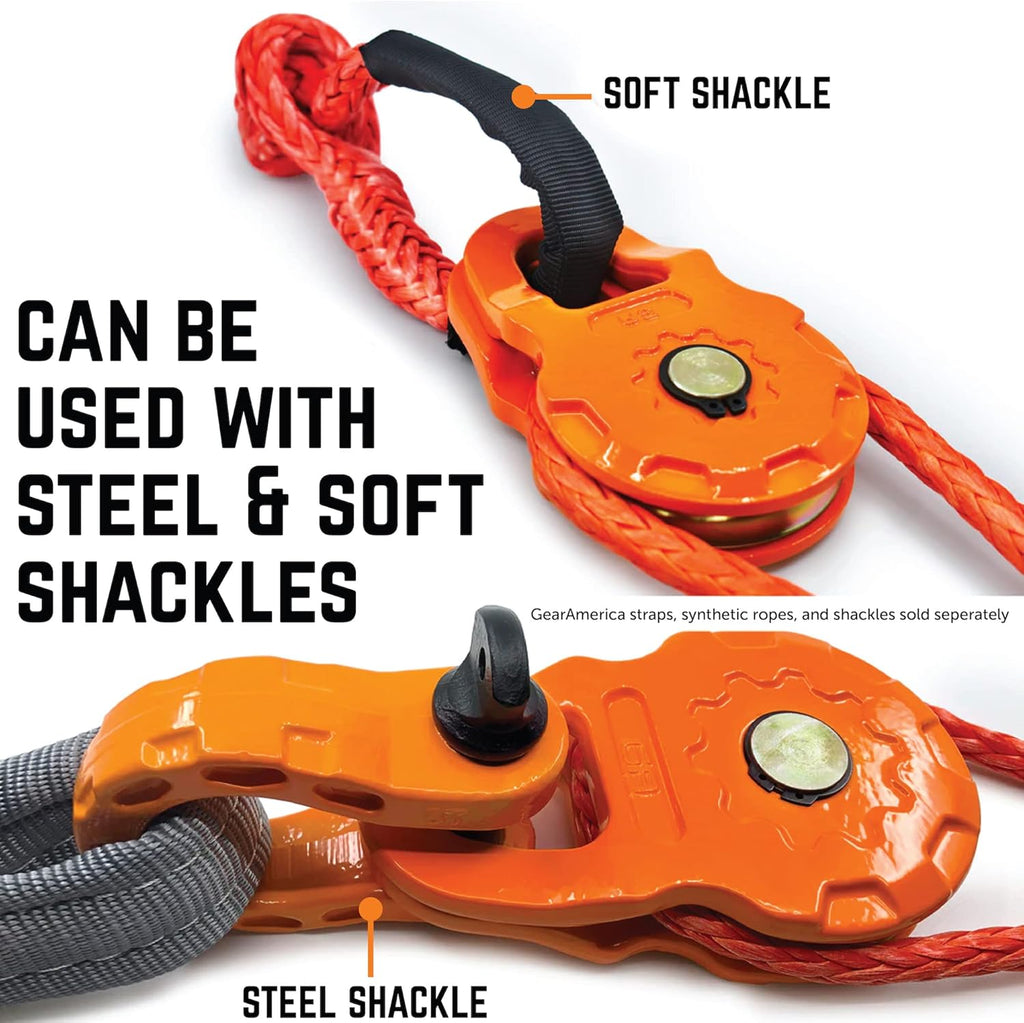 Snatch Block Winch Pulley, 12,000 lbs Working Load Limit, Pack of 2 M311281
