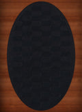 Black Grid Waves 10' x 14' Oval Area Rug F602408