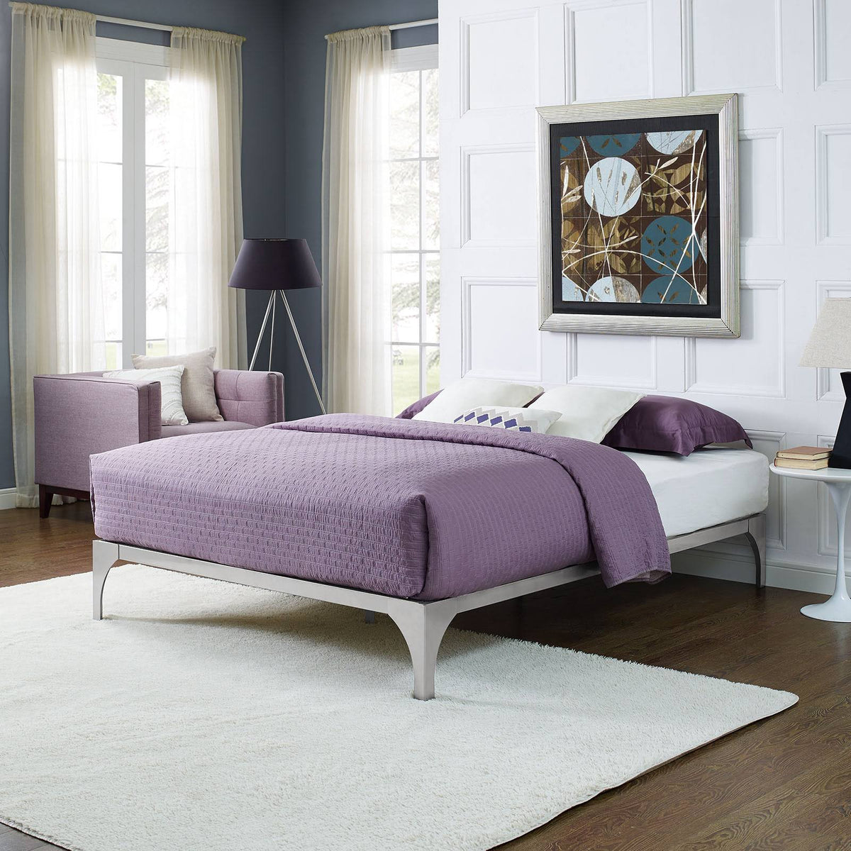 Silver Full Bed Frame C742