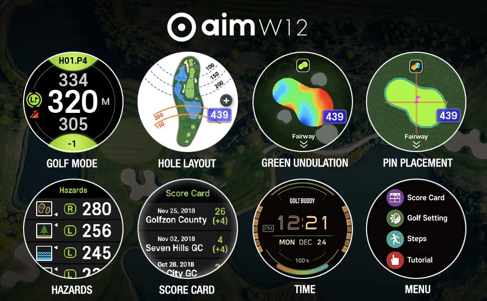 Golf GPS Watch with Touchscreen and Preloaded Courses P79579