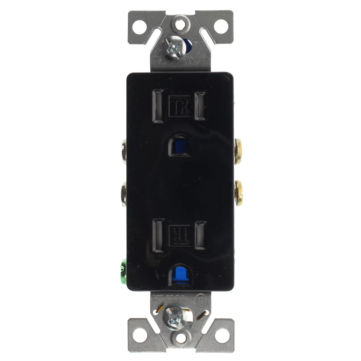 Duplex Decorator Receptacle Outlet, 15-Amp, 120-Volt, Black, 16-Pack P227119