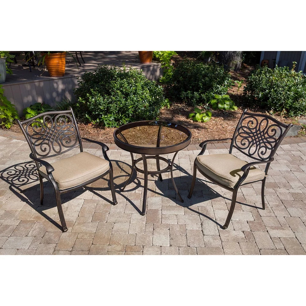 3-Piece Bistro Set with Glass-Top Table Z84387