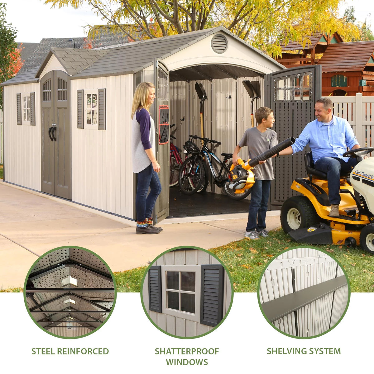 20 ft. x 8 ft. Outdoor Storage Shed Desert Sand A831