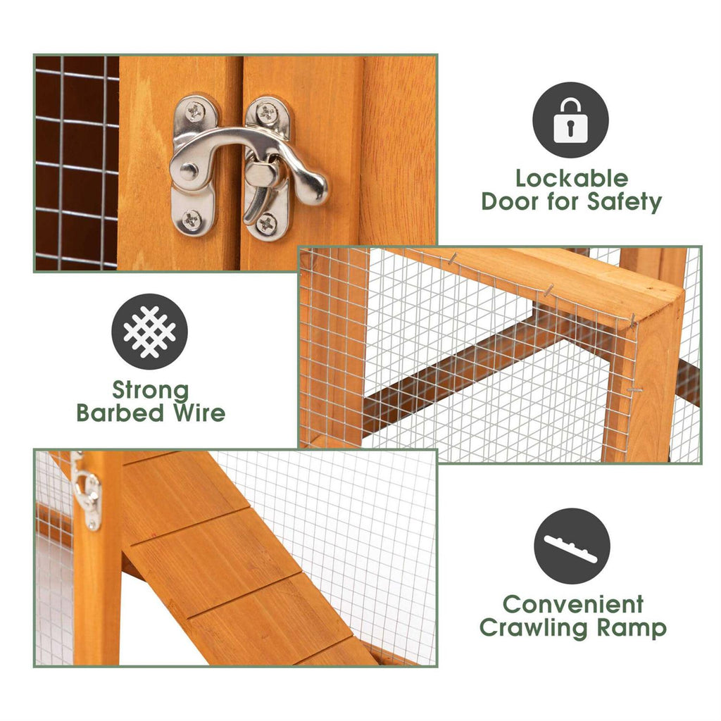82L Extra-Large Wooden Rabbit Cage With Double Runs N2319