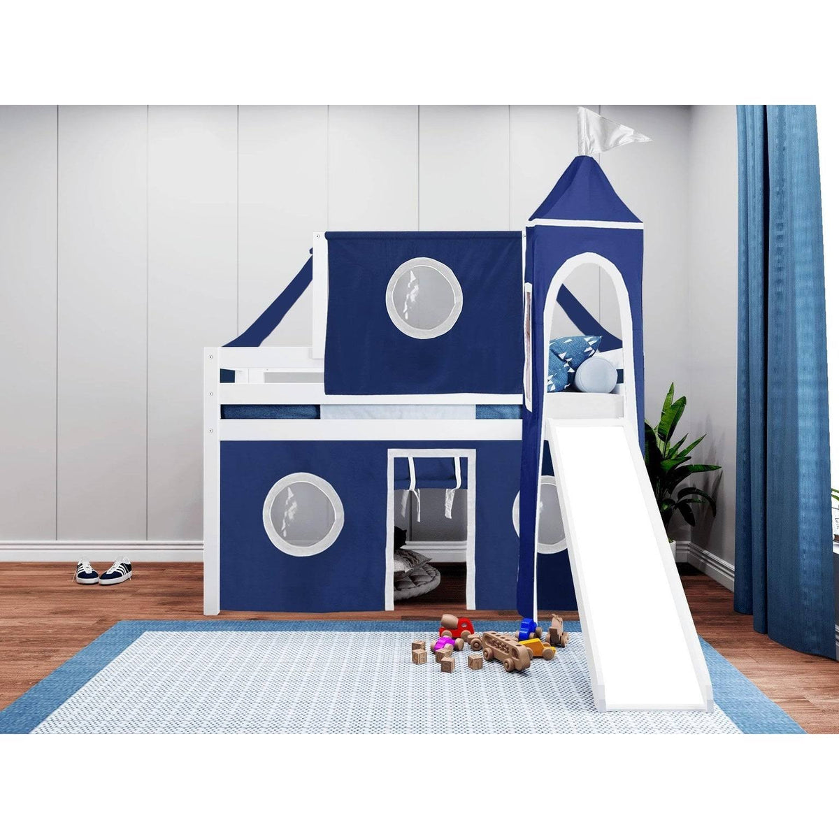 Twin Bed with Slide and Tent L702140