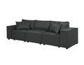 Dark Gray Linen Sofa Couch with 4 Pillows S754