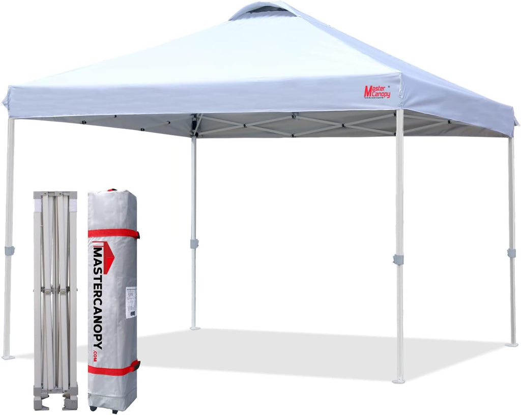 10x10 White Pop-up Canopy Tent with Roller Bag U58993