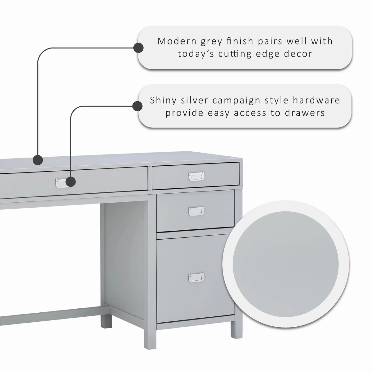 4 Drawer Desk with Side Storage Y162